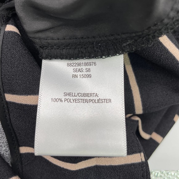 NEW Simply Emma Plus Size Gaucho Wide Leg Crop Pants Black Taupe Stripe Belted - Picture 9 of 10